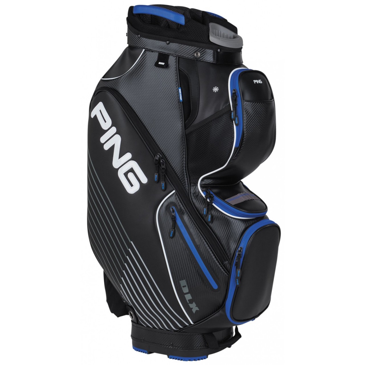 PING DLX CART BAG BLACK/BLUE - Golf Factory Outlet